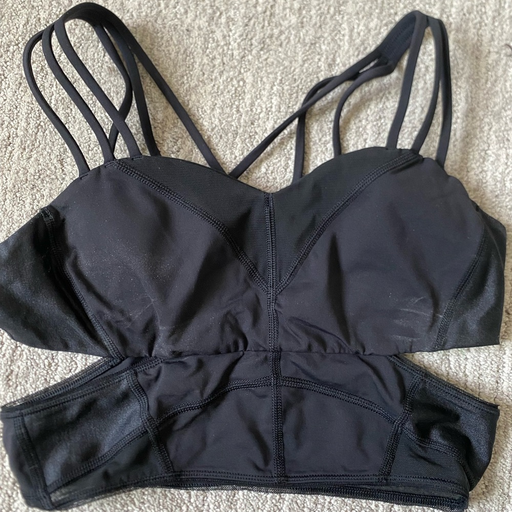 lululemon athletica Black Strappy Longline Bralette